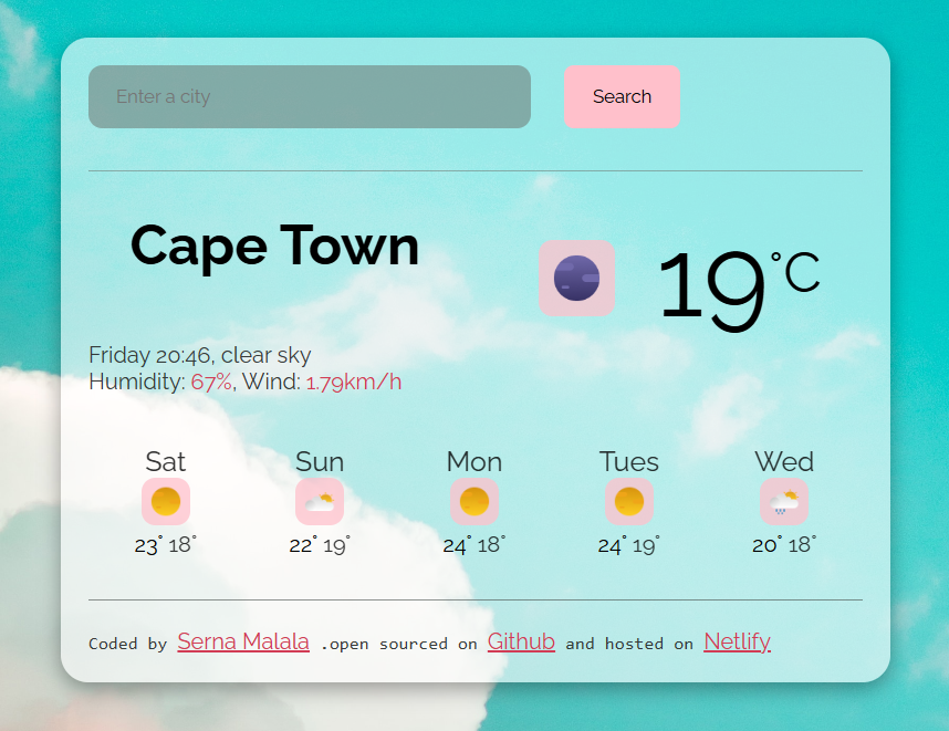 Serna SheCodes Weather App Project